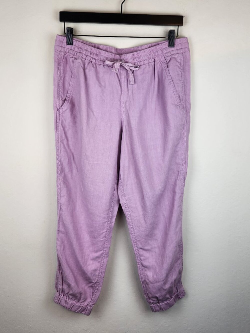 J. Crew Linen Blend Jogger Pants Lilac Purple size 8